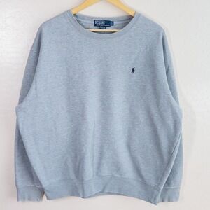 Vintage Polo Ralph Lauren Crewneck Sweatshirt Distressed Grey Men's L